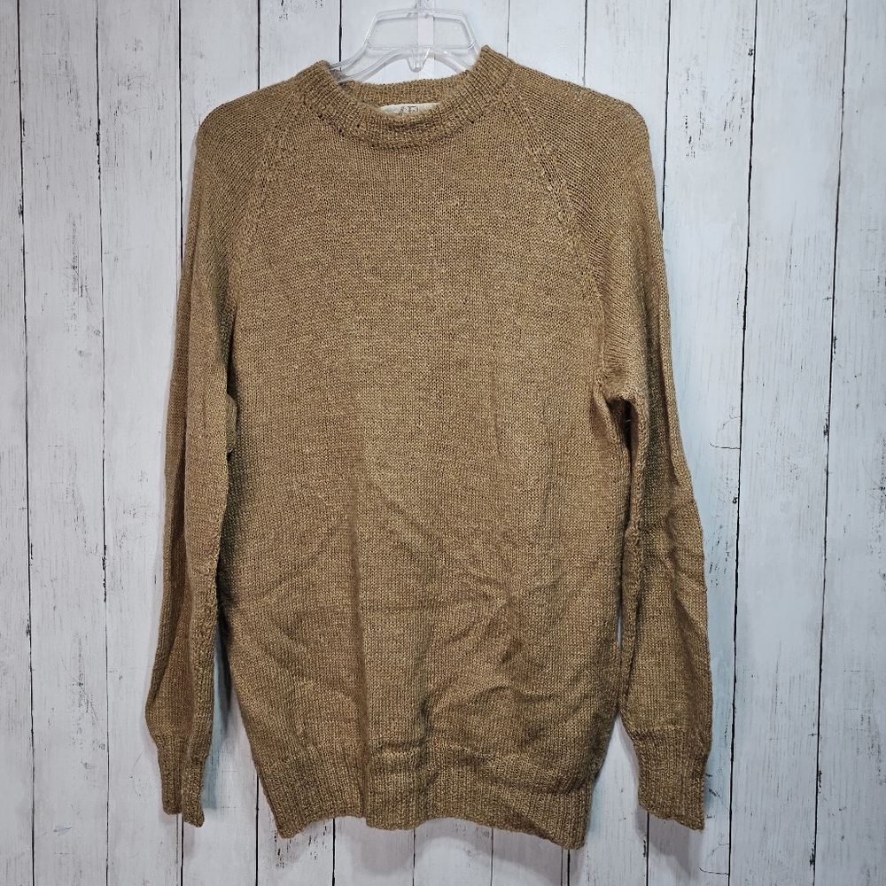 Vintage Fotrama Men's Brown Pullover Sweater Alpaca Wool Size Large/XL Bolivia.